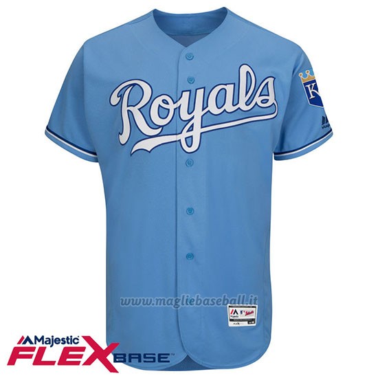 Maglia Baseball Uomo Kansas City Royals Blank Light Blu Flex Base Autentico Collezione